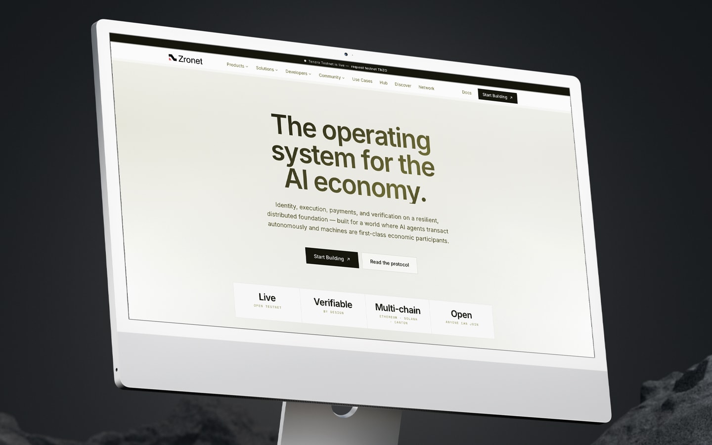 Tenzro - The operating system for the AI economy.